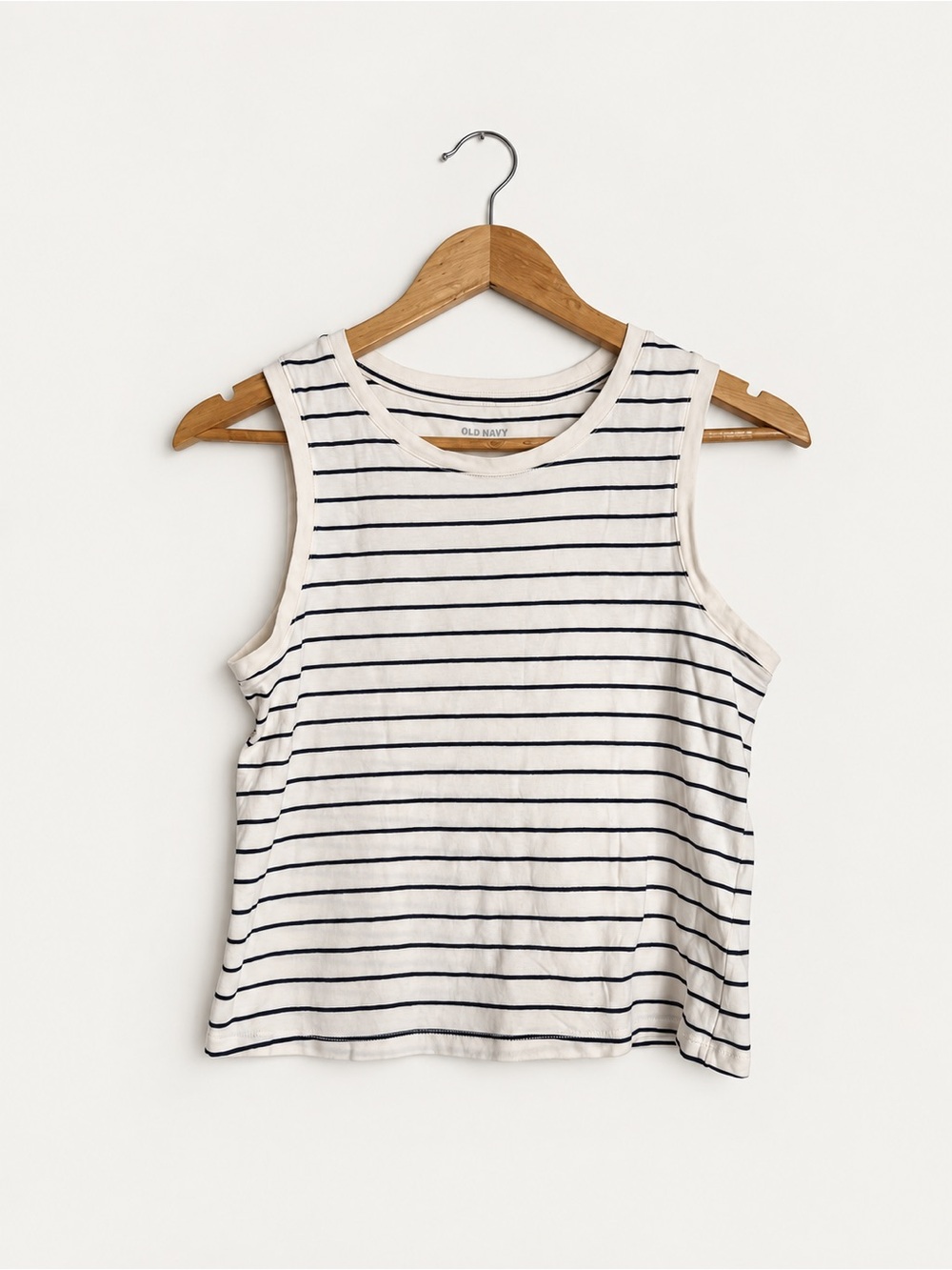 Old Navy Luxe Navy Striped Sleeveless Top M